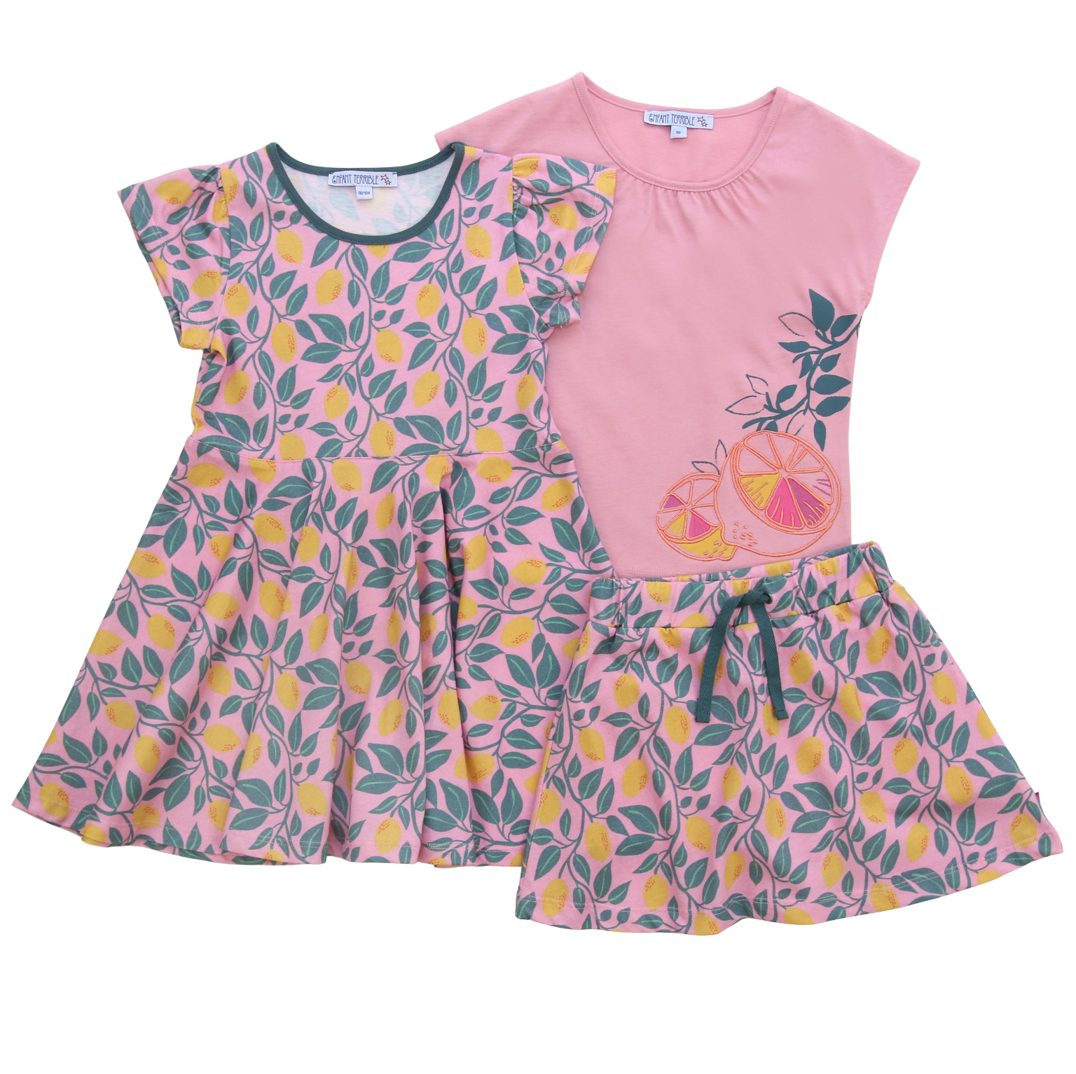 ENFANT TERRIBLE - Top mit Zitronendruck/Stickerei in light rose