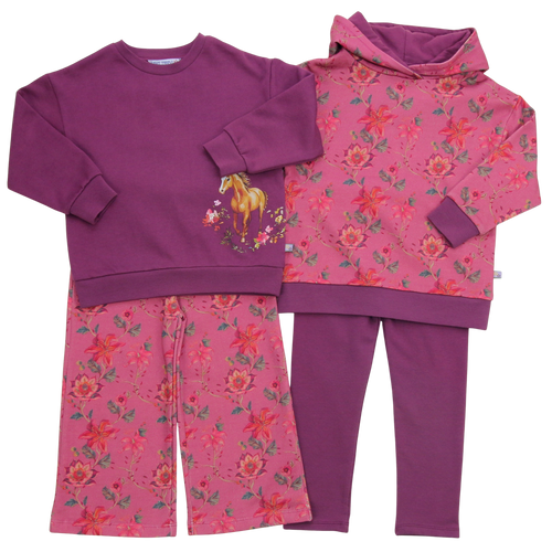 ENFANT TERRIBLE  Hoodie mit Blumendruck in light aubergine-burnt red