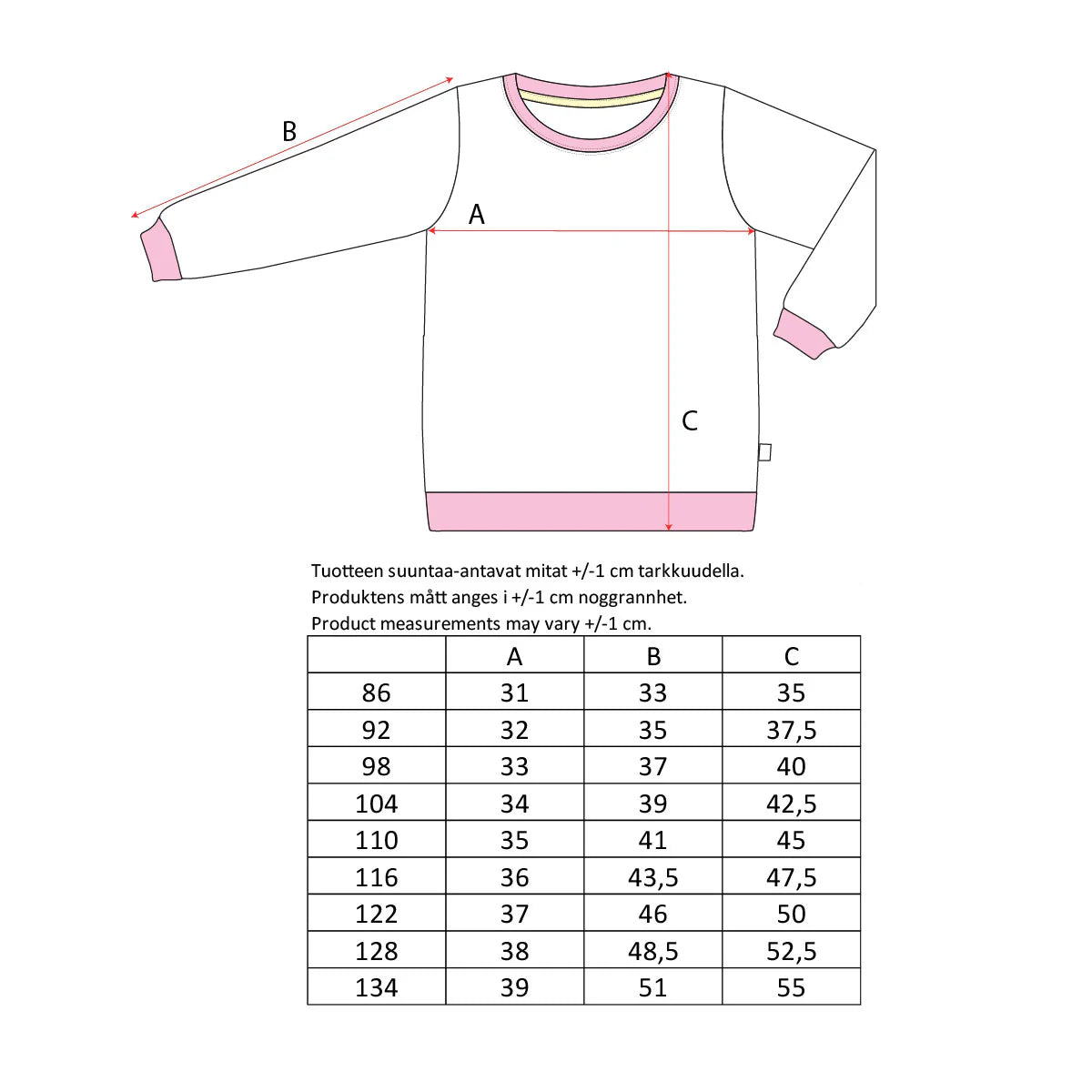 Ma-ia Plums College-Sweatshirt, hellrosa