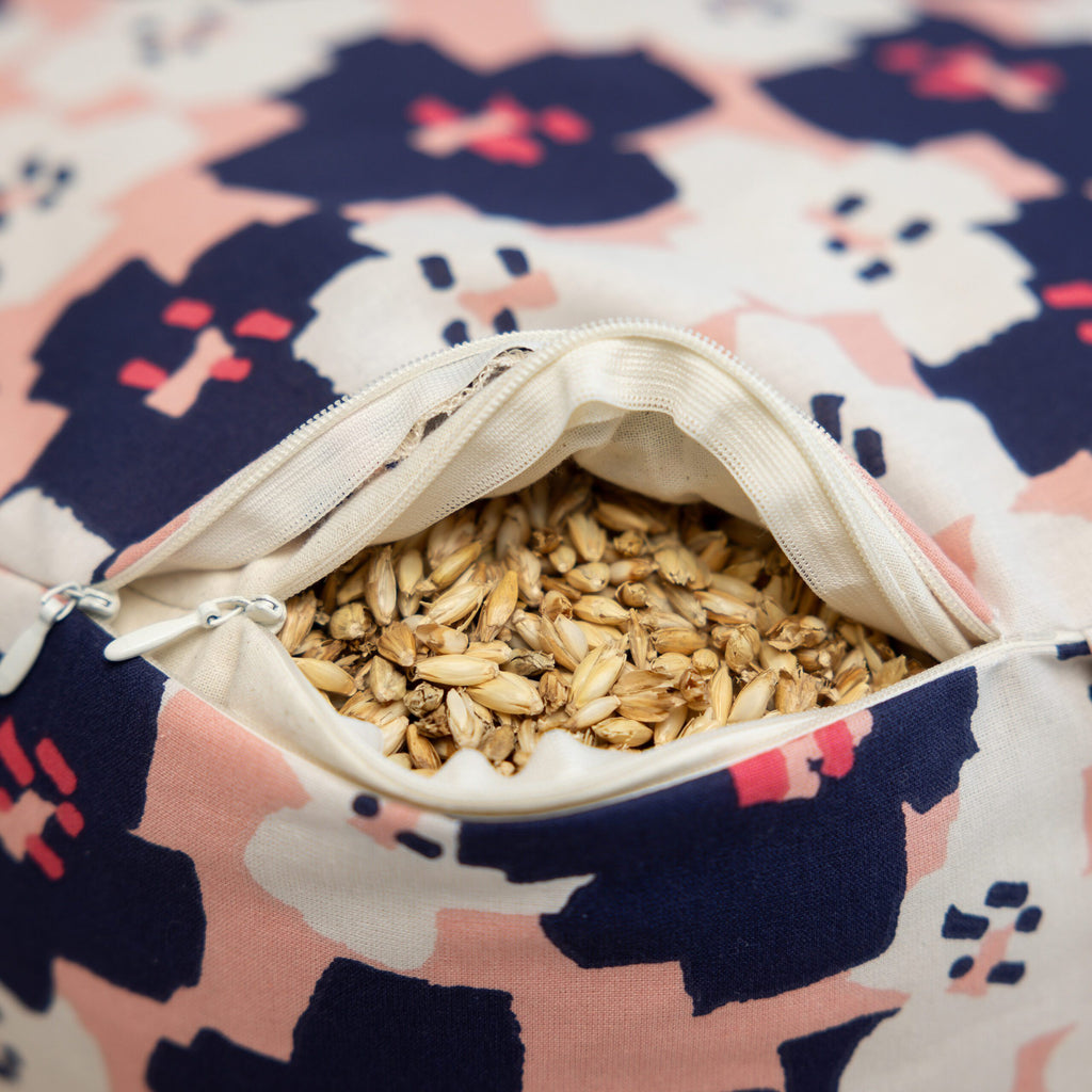 SOFIE & PAUL- Bodensitzkissen Yogakissen "Abstract Flower" rose/dark blue