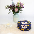 SOFIE & PAUL- Bodensitzkissen Yogakissen "Abstract Rose" rose/dark blue/yellow