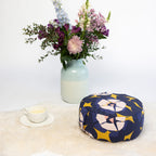 SOFIE & PAUL- Bodensitzkissen Yogakissen "Abstract Rose" rose/dark blue/yellow
