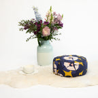 SOFIE & PAUL- Bodensitzkissen Yogakissen "Abstract Rose" rose/dark blue/yellow