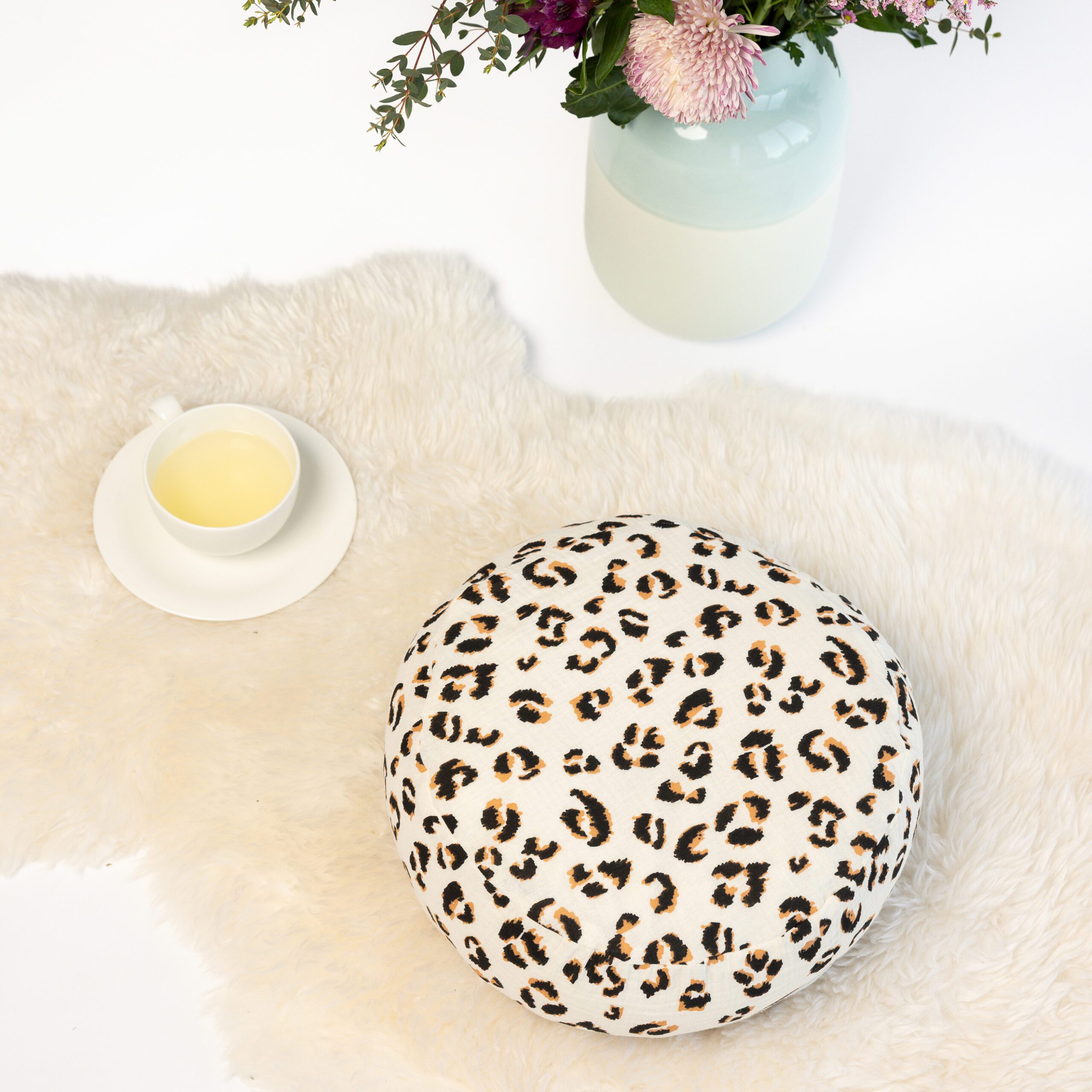 SOFIE & PAUL- Bodensitzkissen Yogakissen "Leo Love Musseline" creme/light brown/black