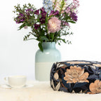 SOFIE & PAUL- Bodensitzkissen Yogakissen "Peony" zarter Pfingstrosendruck  auf Leinen/Viscose