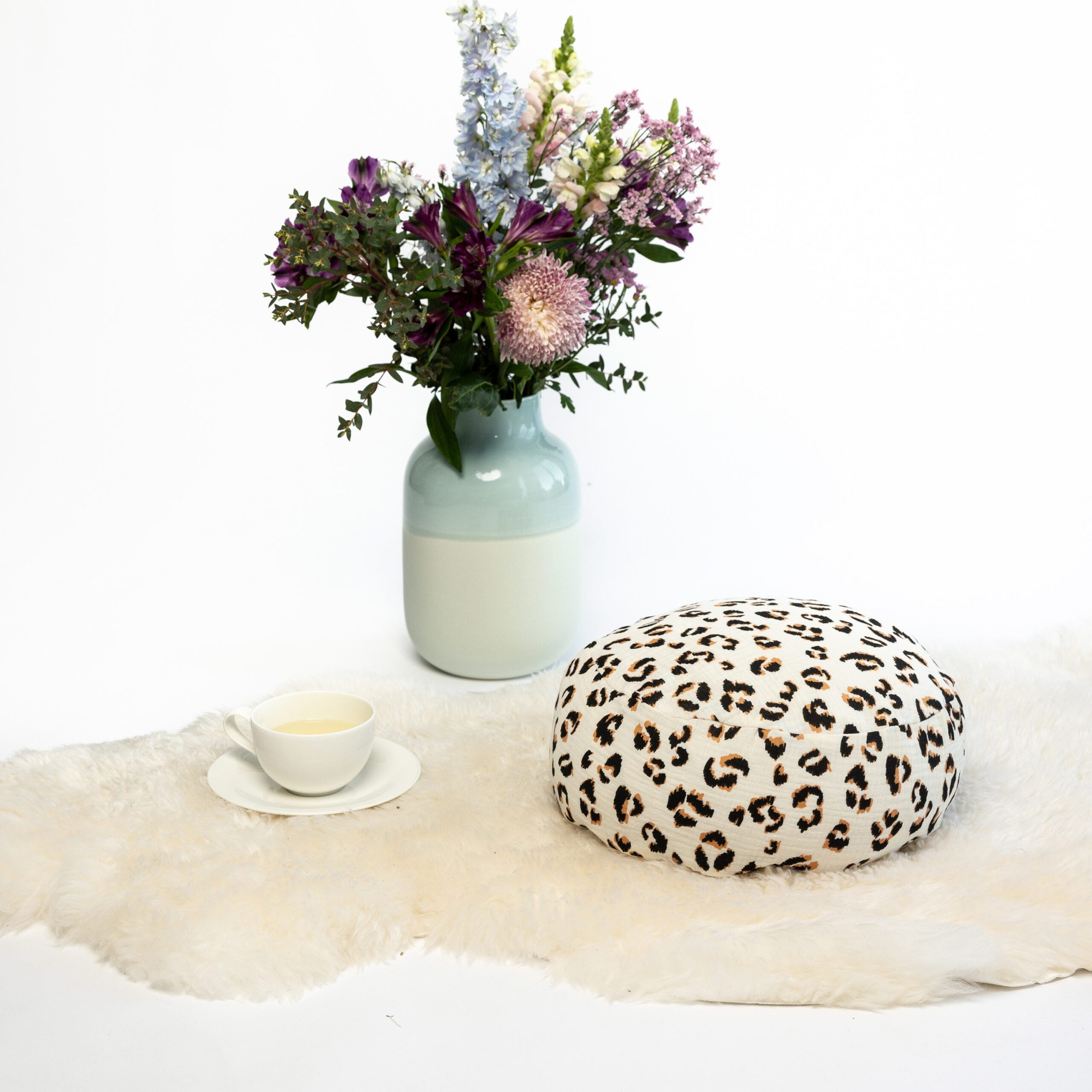 SOFIE & PAUL- Bodensitzkissen Yogakissen "Leo Love Musseline" creme/light brown/black