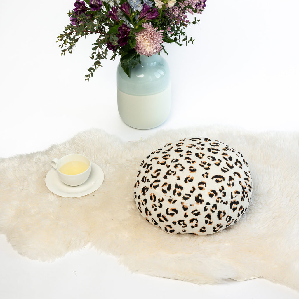 SOFIE & PAUL- Bodensitzkissen Yogakissen "Leo Love Musseline" creme/light brown/black