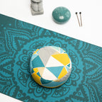 SOFIE & PAUL- Bodensitzkissen Yogakissen "Triangle" blau/gelb/grau reduziert