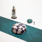 SOFIE & PAUL- Bodensitzkissen Yogakissen "Abstract Flower" rose/dark blue