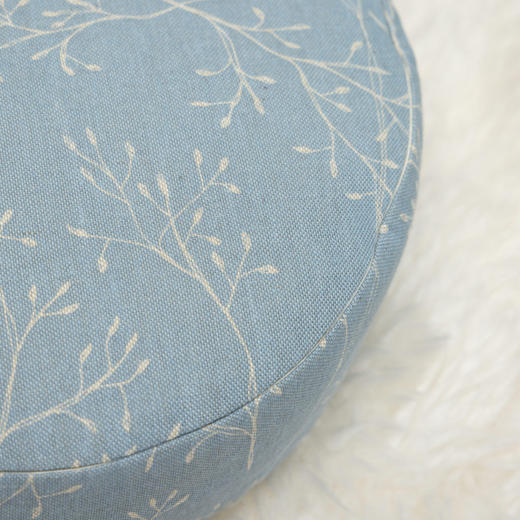 SOFIE & PAUL- Bodensitzkissen Yogakissen "Blaue Stunde" Zweigmotiv blau/beige Einzelstück!
