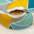 SOFIE & PAUL- Bodensitzkissen Yogakissen "Triangle" blau/gelb/grau reduziert