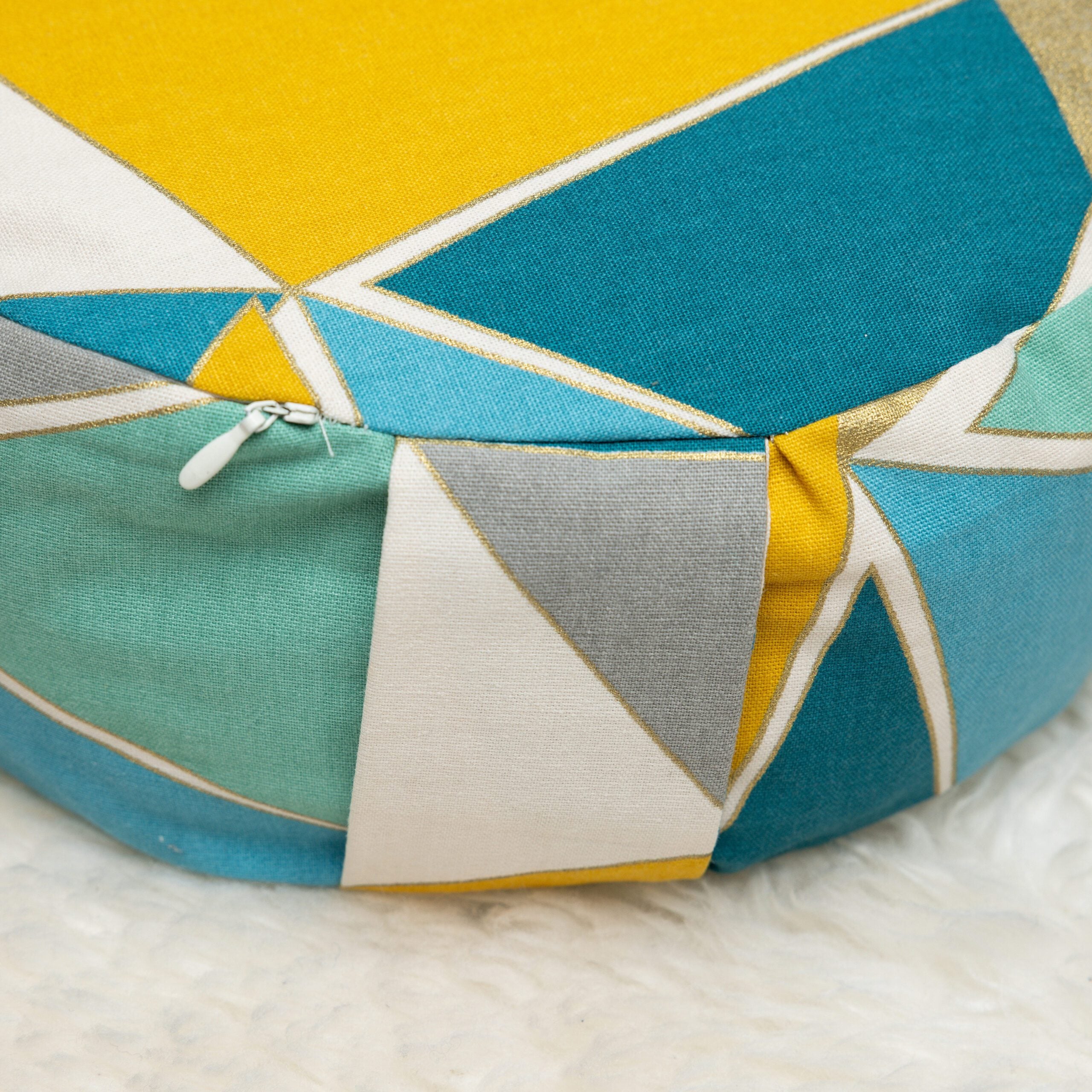 SOFIE & PAUL- Bodensitzkissen Yogakissen "Triangle" blau/gelb/grau reduziert