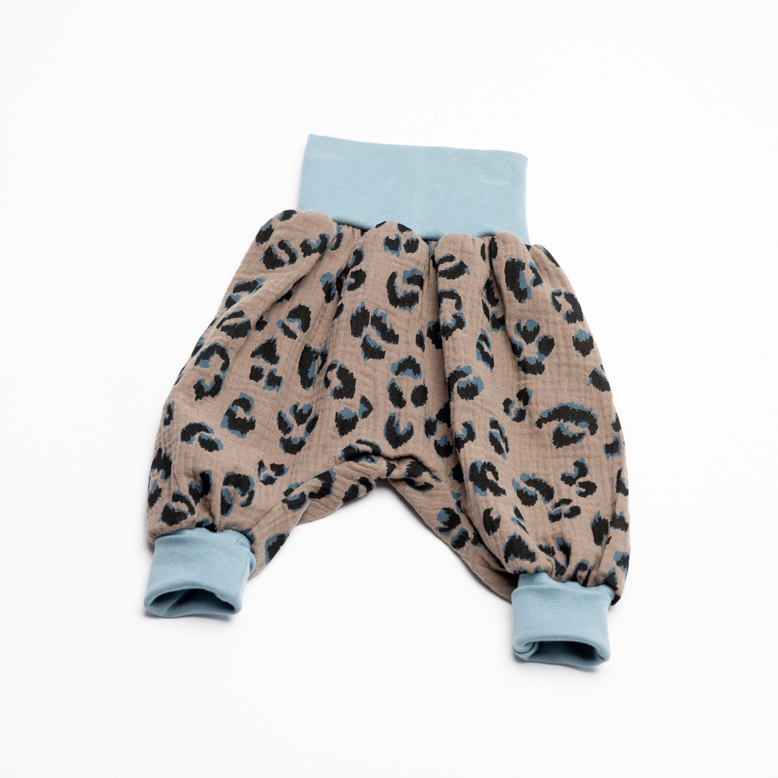 SOFIE & PAUL - Baby Pumphose aus Biobaumwolle Musseline Leopardendruck dunkelbraun wenige Größen!