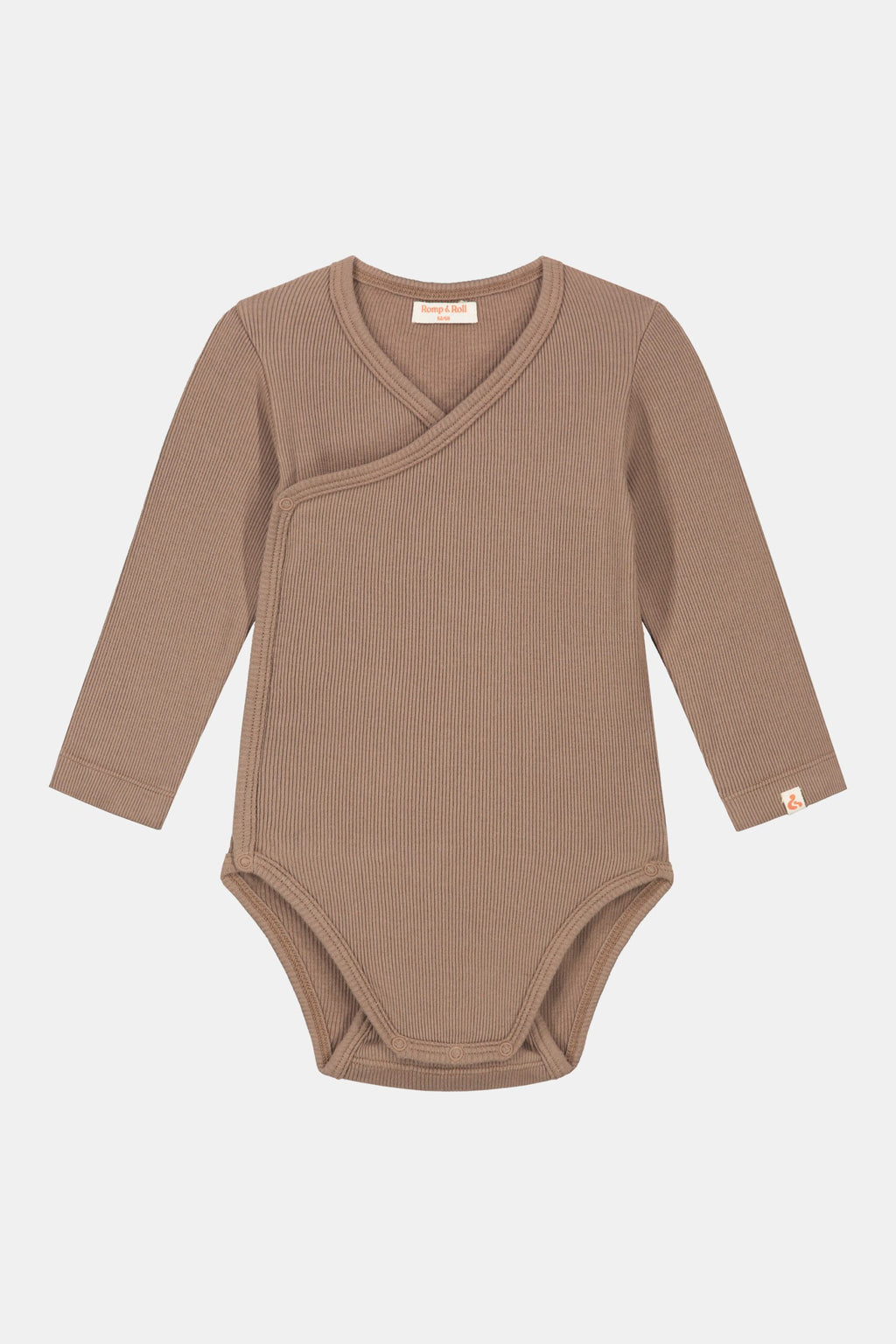 Gerippter Babybody aus 100% Biobaumwolle GOTS zertifiziert und größenverstellbar Farbe woodland noch in Gr. 50/56
