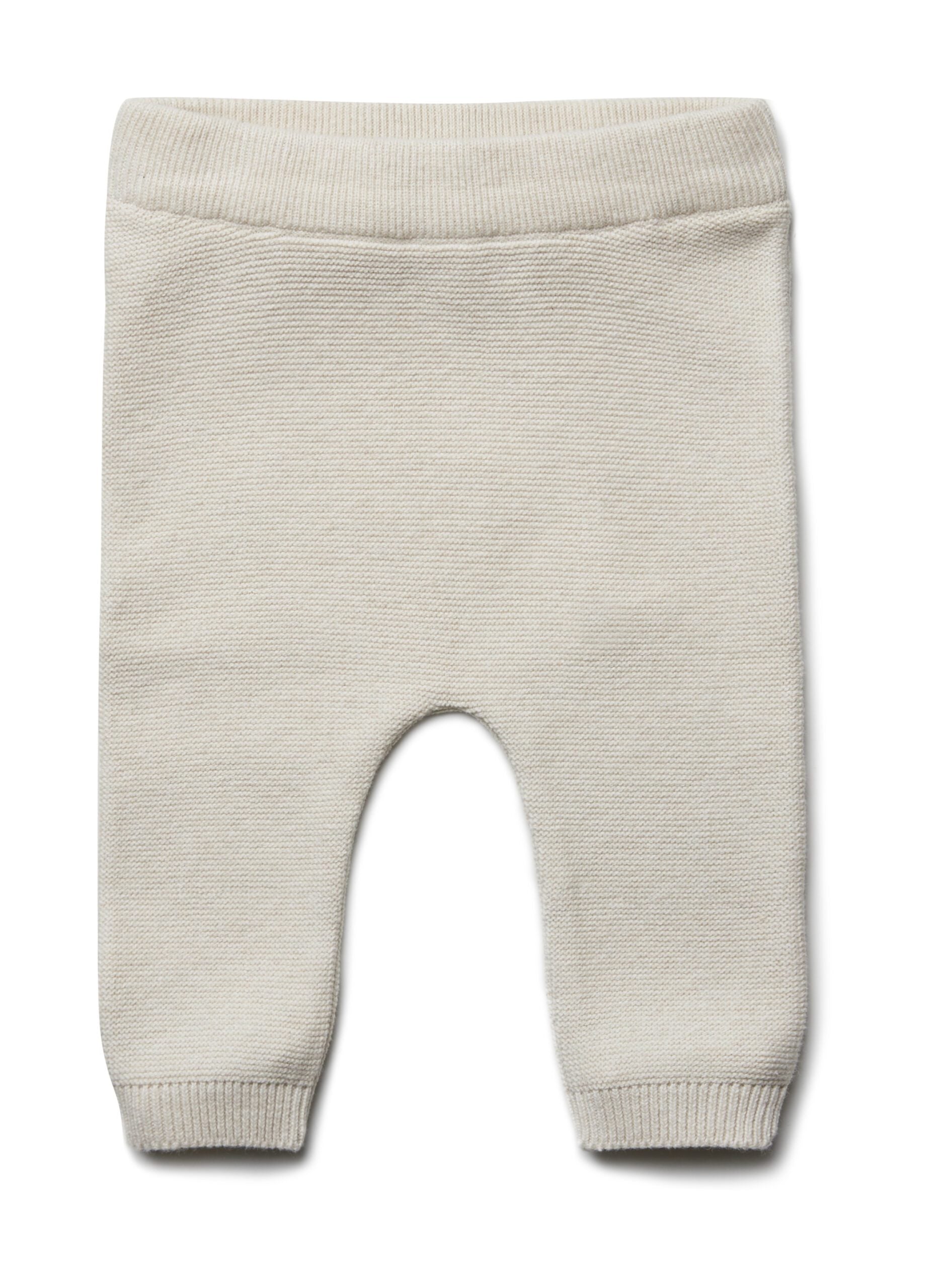 PURI Bio Babyhose Pant Krausstrick aus 80% Baumwolle mit 20% Seide Farbe ecru