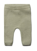 PURI ORGANIC Baby Pant Krausstrick aus 80% Baumwolle und 20% Seide Farbe pistazie