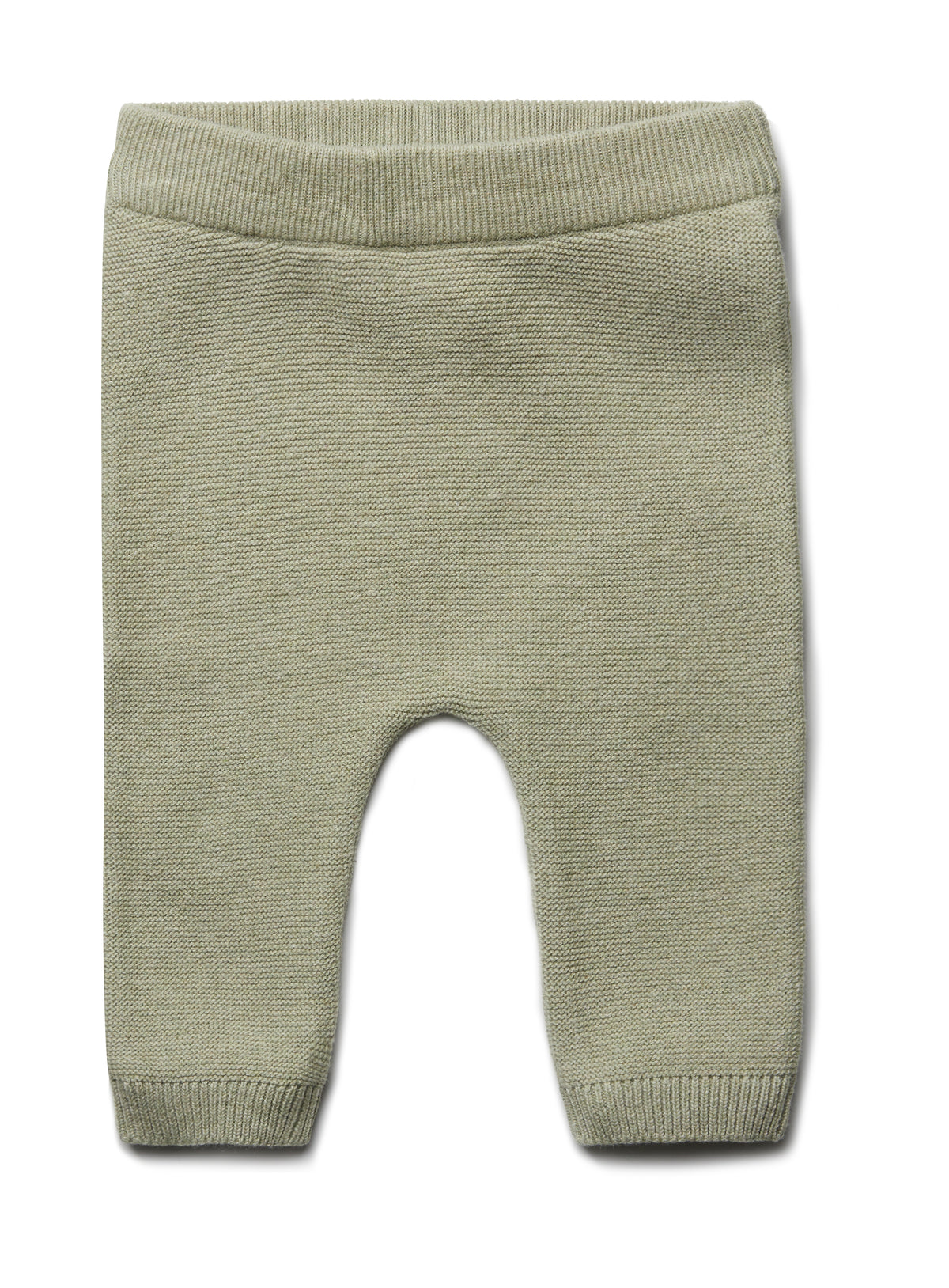 PURI ORGANIC Baby Pant Krausstrick aus 80% Baumwolle und 20% Seide Farbe pistazie