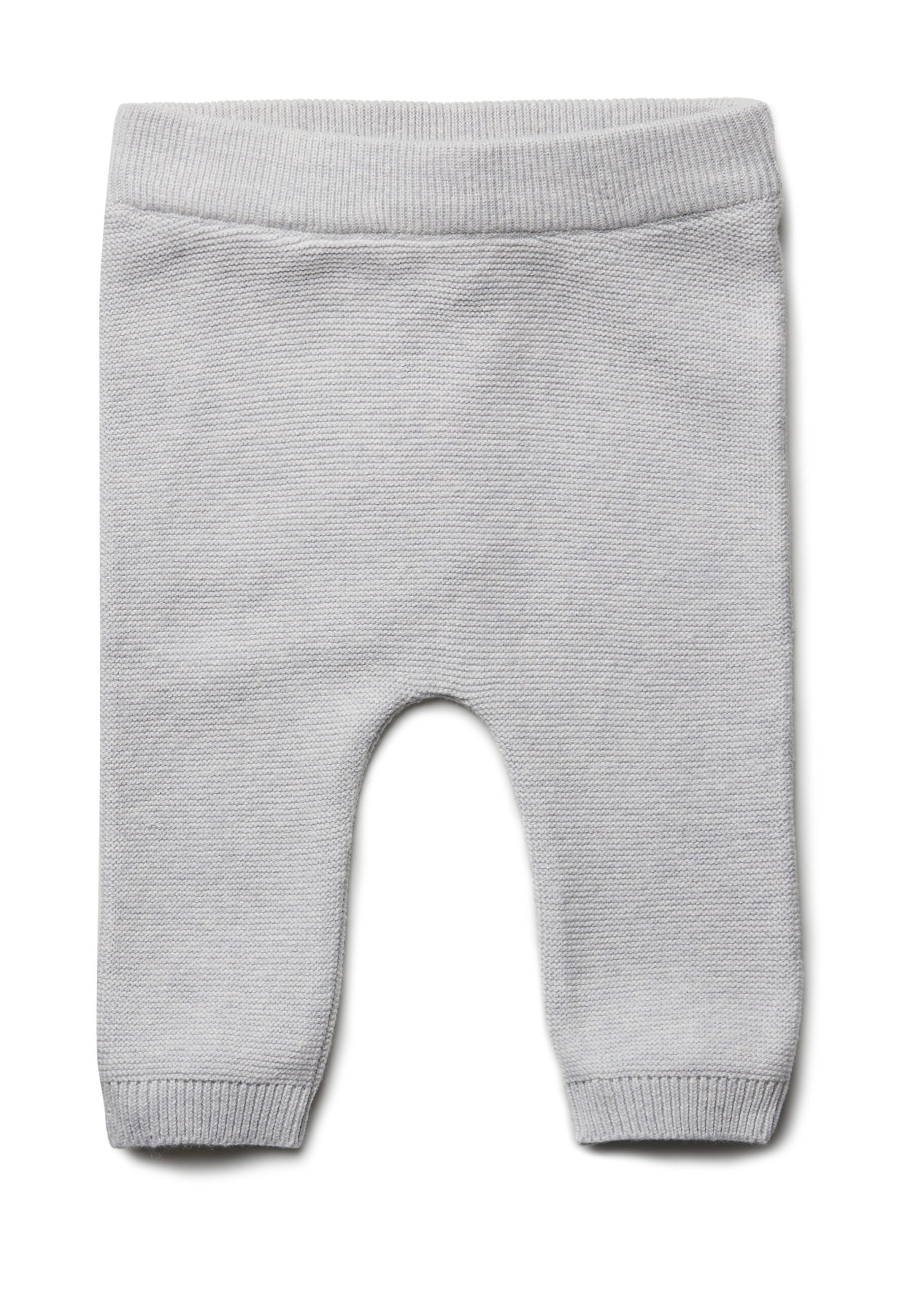 PURI Bio Babyhose Pant Krausstrick aus 80% Baumwolle mit 20% Seide Farbe silbergrau