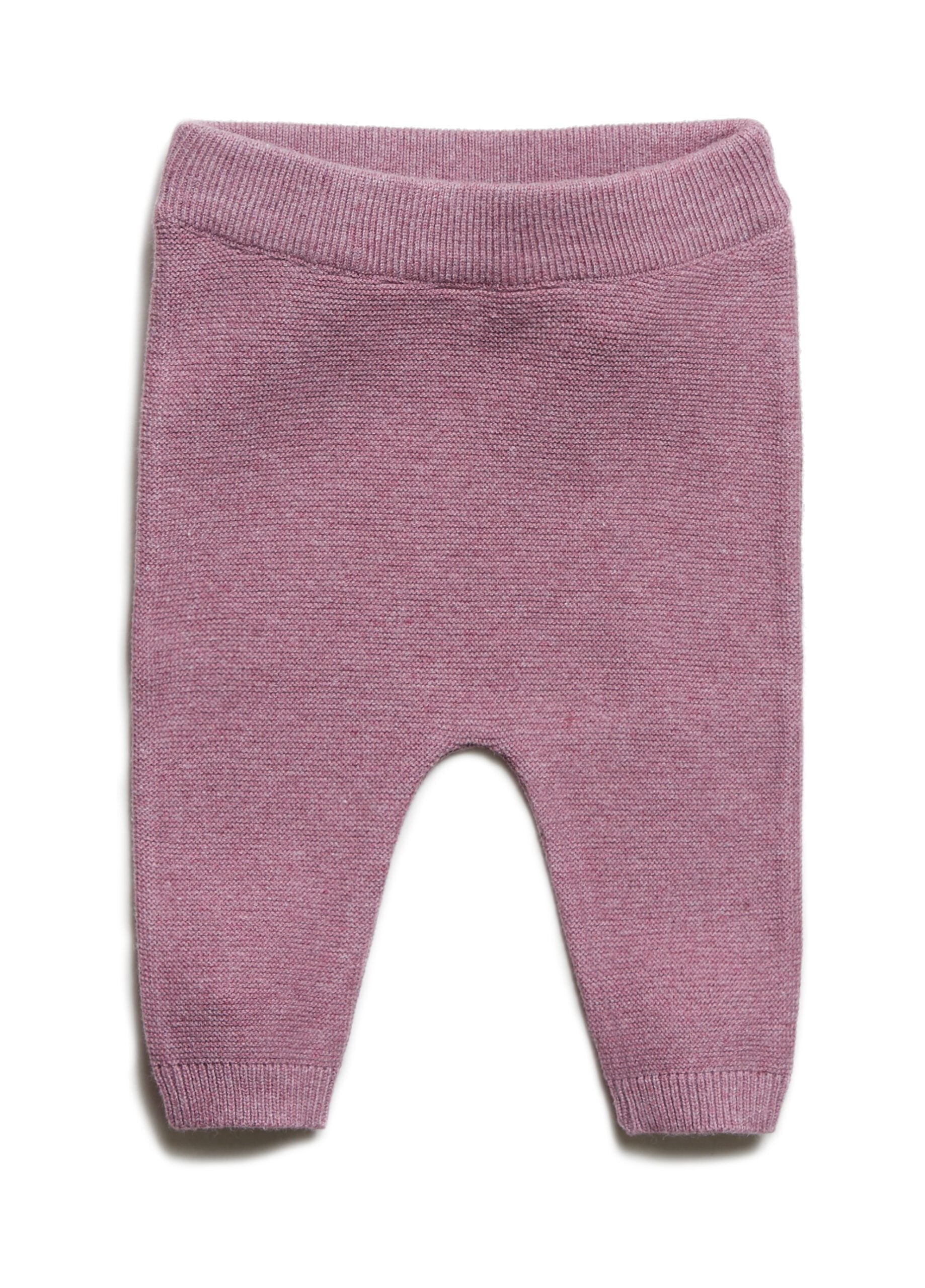 Pant Krausstrick Babyhose aus Baumwolle/Seide Farbe pflaume noch in Gr. 74/80 reduziert!