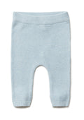 PURI ORGANIC Baby Pant Krausstrick aus 80% Baumwolle und 20% Seide Farbe hellblau noch in Gr. 74/80