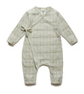 PURI ORGANIC Baby Spielanzug Overall Ajour aus 80% Baumwolle und 20% Seide tea green