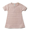 PURI ORGANIC Baby Strickkleid Ajour aus 80% Baumwolle und 20% Seide cameo rose