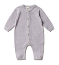 PURI ORGANIC Baby Overall Perlfangstrick aus 80% Baumwolle und 20% Seide Farbe: lavendel