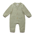 PURI ORGANIC Baby Overall Perlfangstrick aus 80% Baumwolle und 20% Seide pistazie