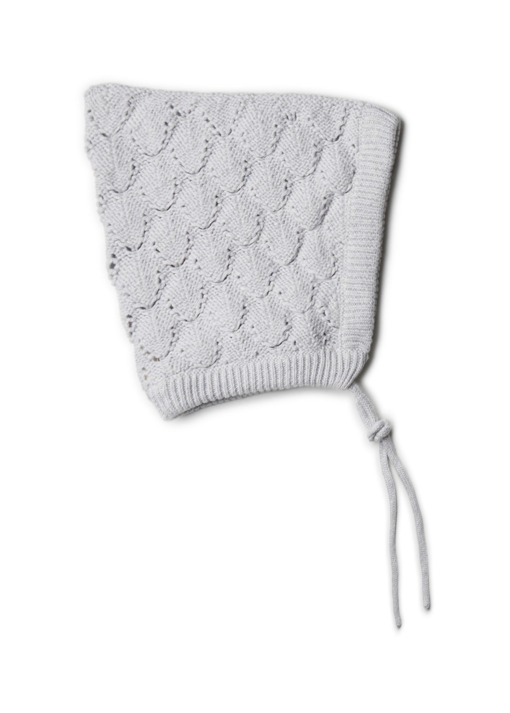 Puri Organics Retro Mütze Strukturstrick aus Baumwolle/Seide Farbe silbergrau