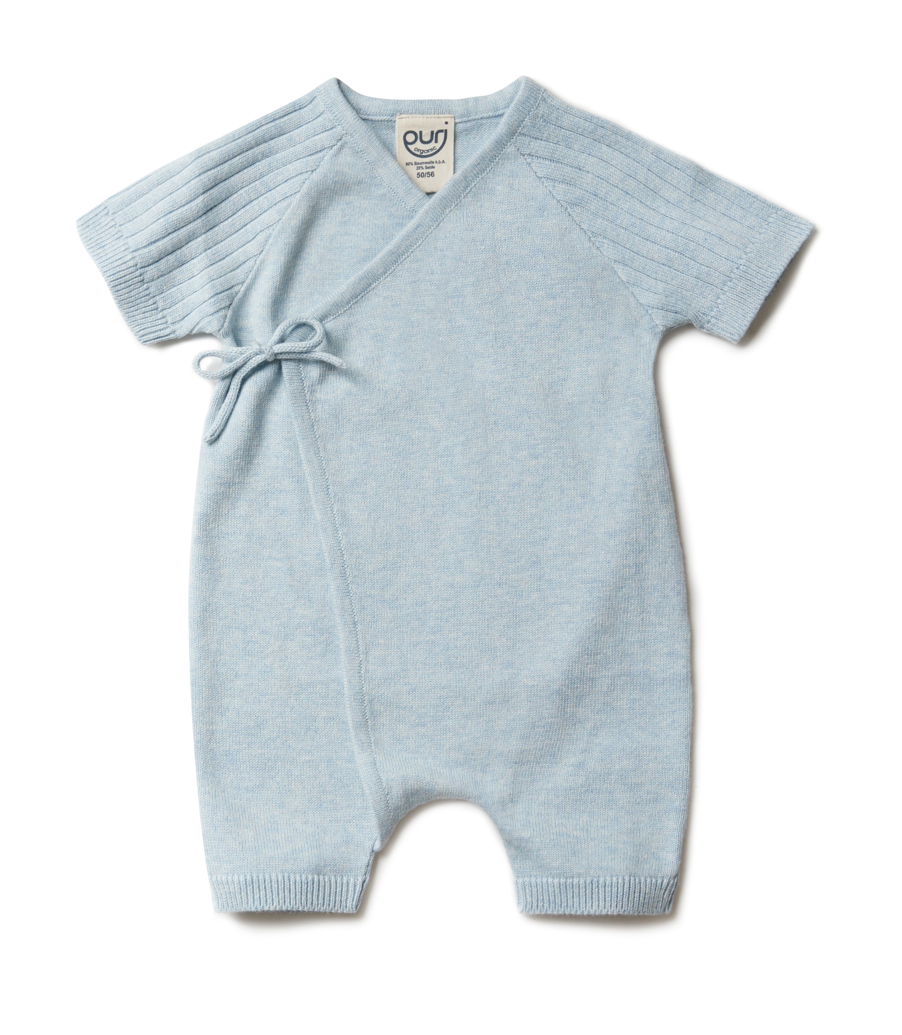 PURI ORGANIC sommerlicher Overall kurz aus 80% Baumwolle und 20% Seide pistazie (Kopie)