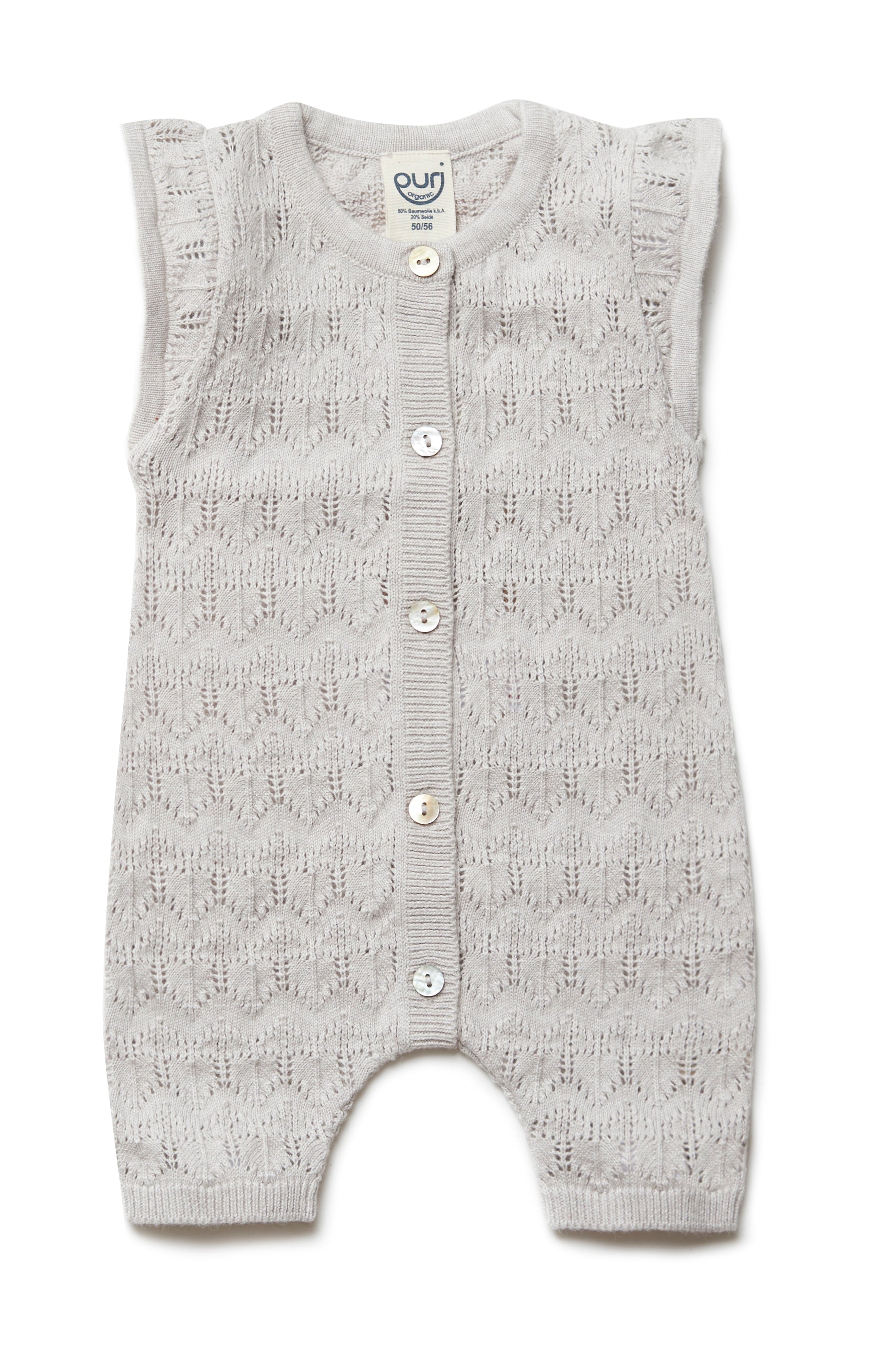 PURI ORGANIC Overall Ajour aus 80% Baumwolle und 20% Seide beigemelange