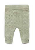 PURI ORGANIC Baby Ajourpant  aus 80% Baumwolle und 20% Seide Farbe pistazie noch in Gr. 50/56 reduziert!
