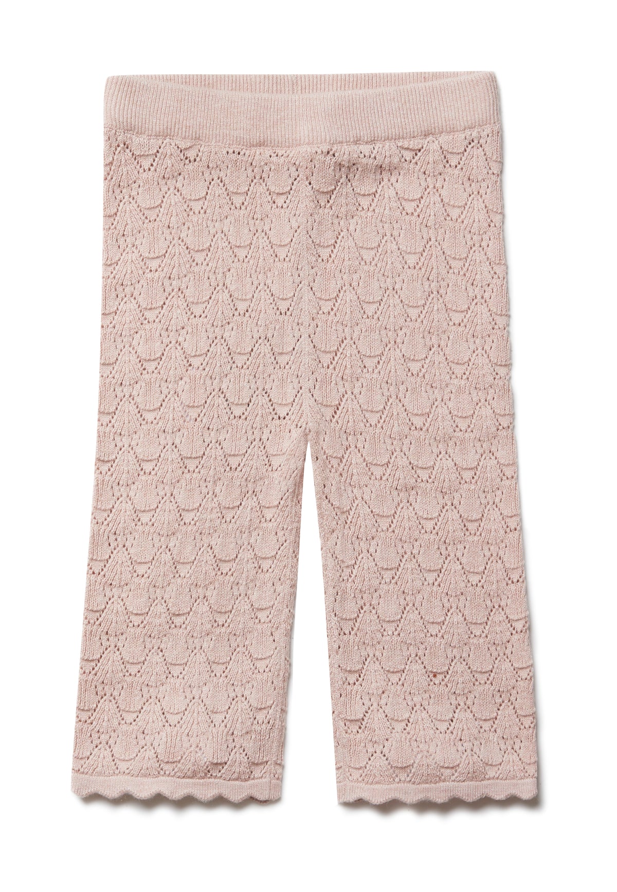 PURI ORGANIC Pant weit Ajourstrick aus 80% Baumwolle und 20% Seide Farbe cameo rose REDUZIERT
