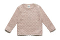 PURI ORGANIC Pullover aus feinem Ajourstrick aus 80% Baumwolle und 20% Seide Farbe cameo rose