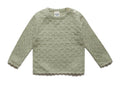 PURI ORGANIC Pullover aus feinem Ajourstrick aus 80% Baumwolle und 20% Seide Farbe pistazie