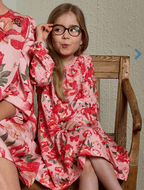 Langarmkleid Peonies Pfingstrosenkleid  in rosa pink von Ma-ia Family