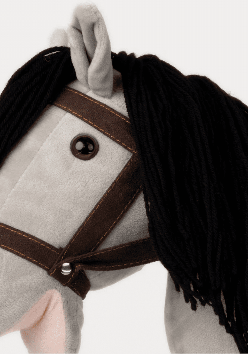 Teddykompaniet Steckenpferd in Farbe grau mit Halfter - Cane Horse grey