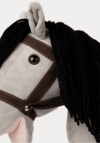 Teddykompaniet Steckenpferd in Farbe grau mit Halfter - Cane Horse grey