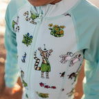 UV Anzug Pettersson und Findus Motiv in light green