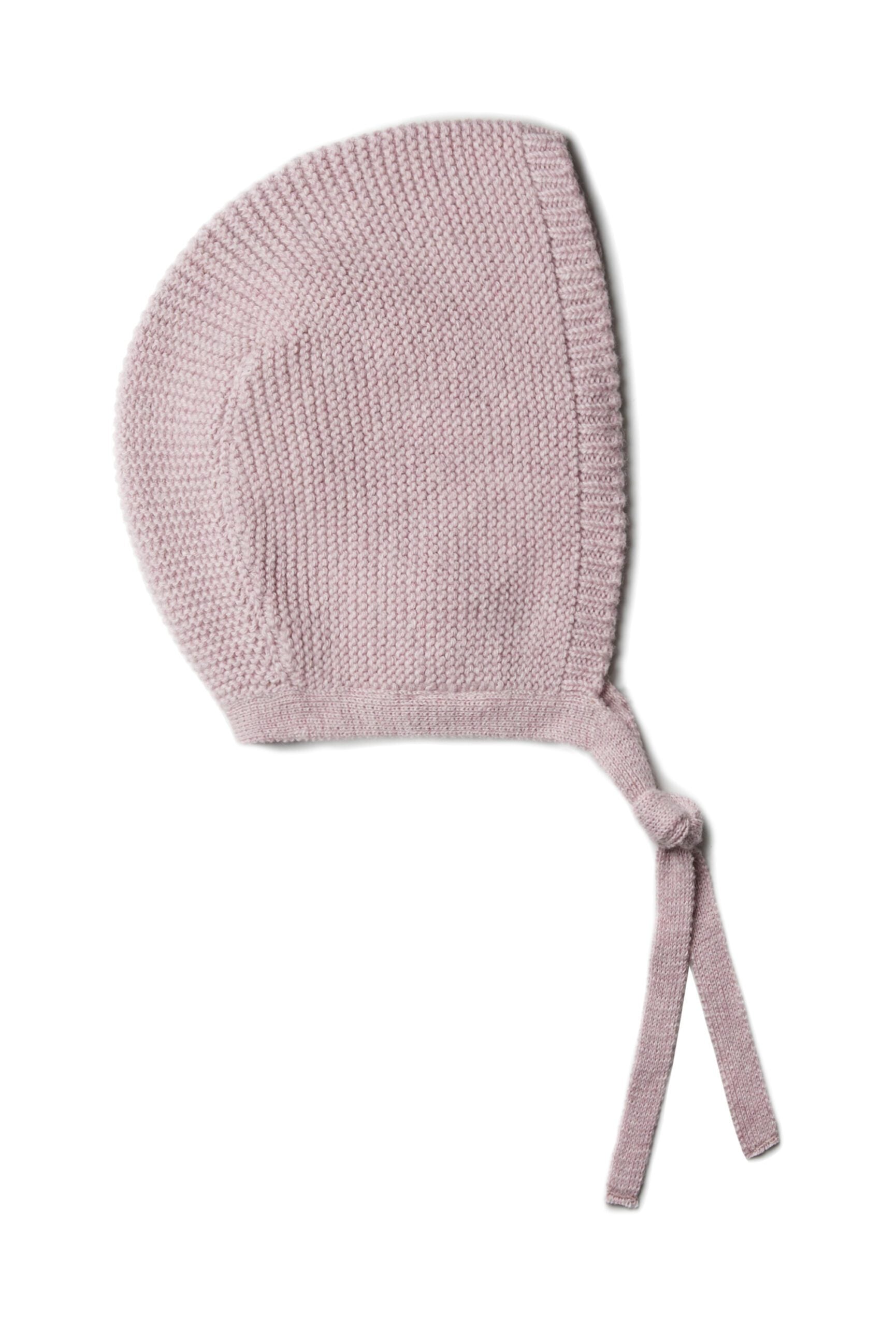 Puri Organics Retro Mütze Krausstrick aus Baumwolle/Schurwolle Farbe rosa