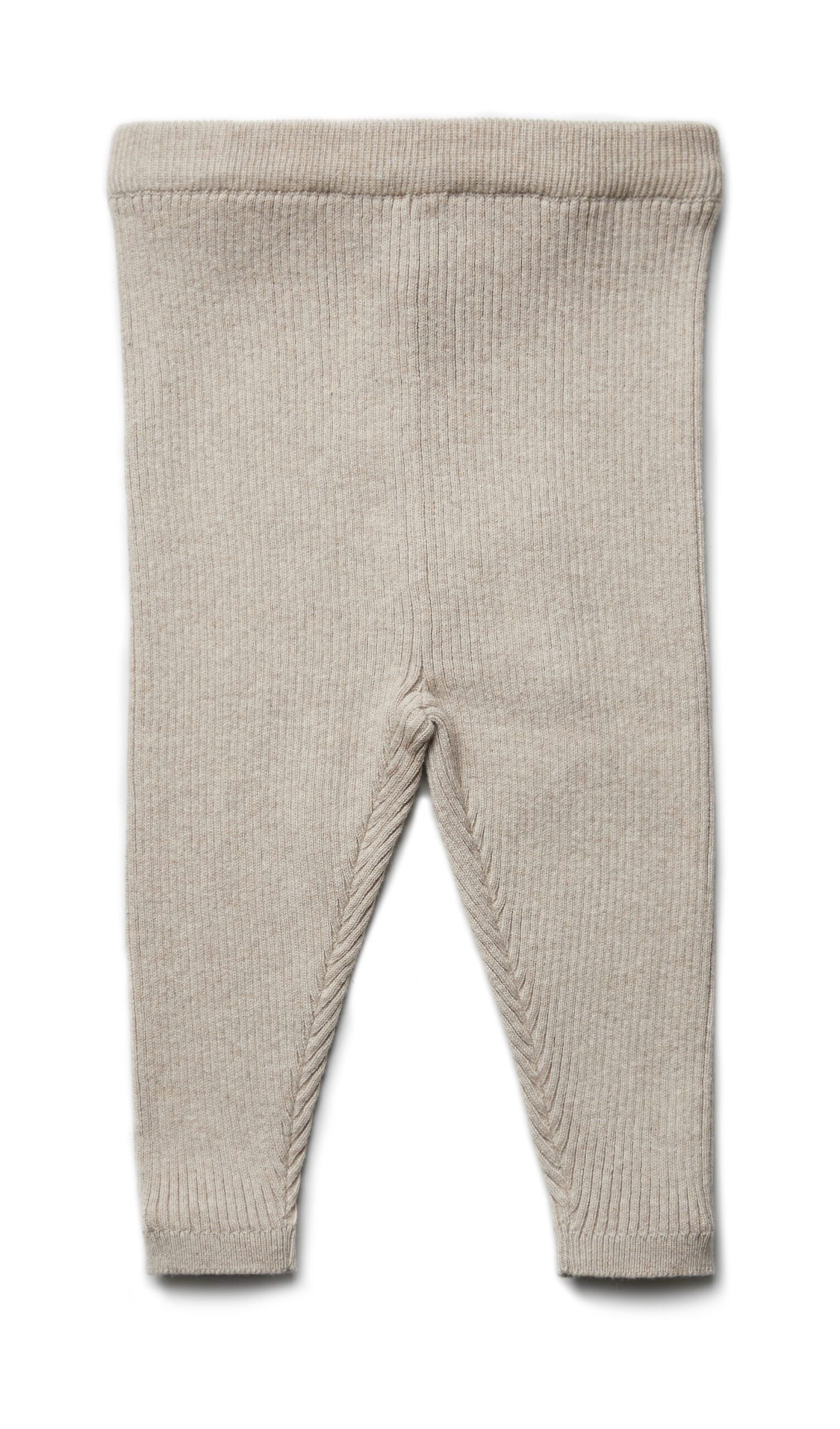 PURI ORGANIC Legging Rippenstrick aus Biobaumwolle/Schurwolle Farbe oyster grey