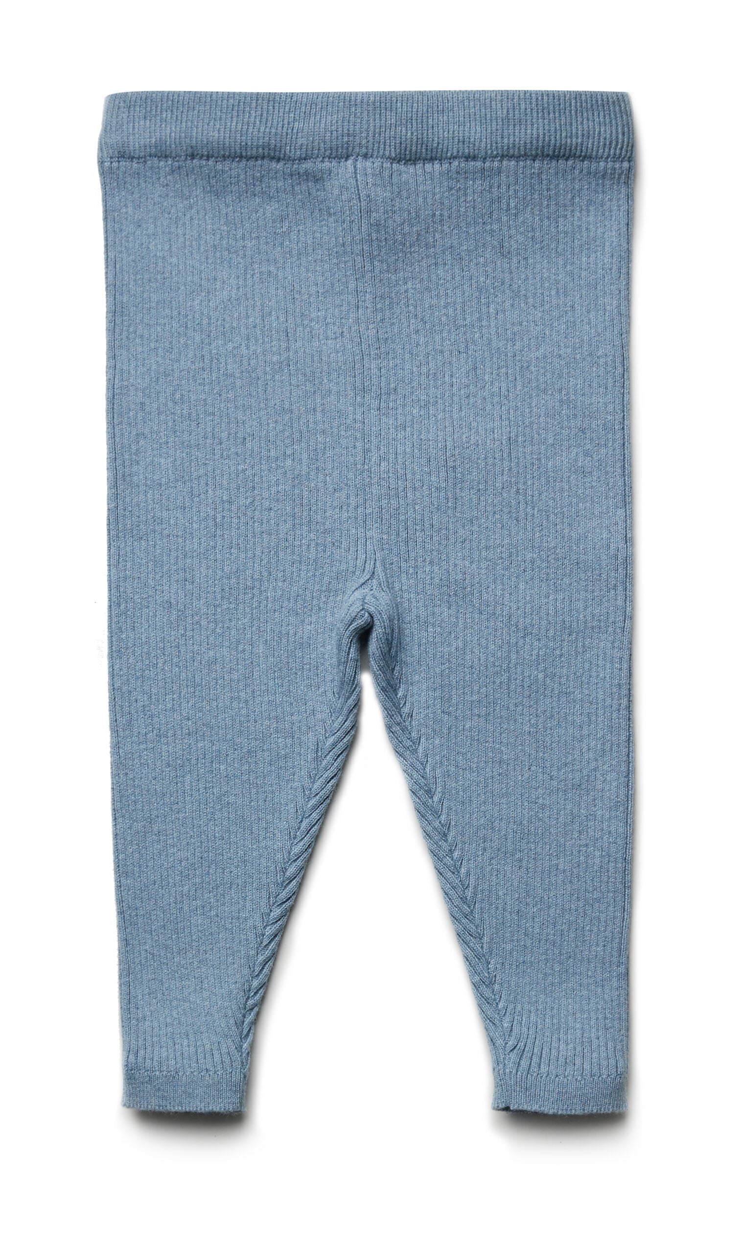 PURI ORGANIC Legging Rippenstrick aus Biobaumwolle/Schurwolle Farbe rauchblau