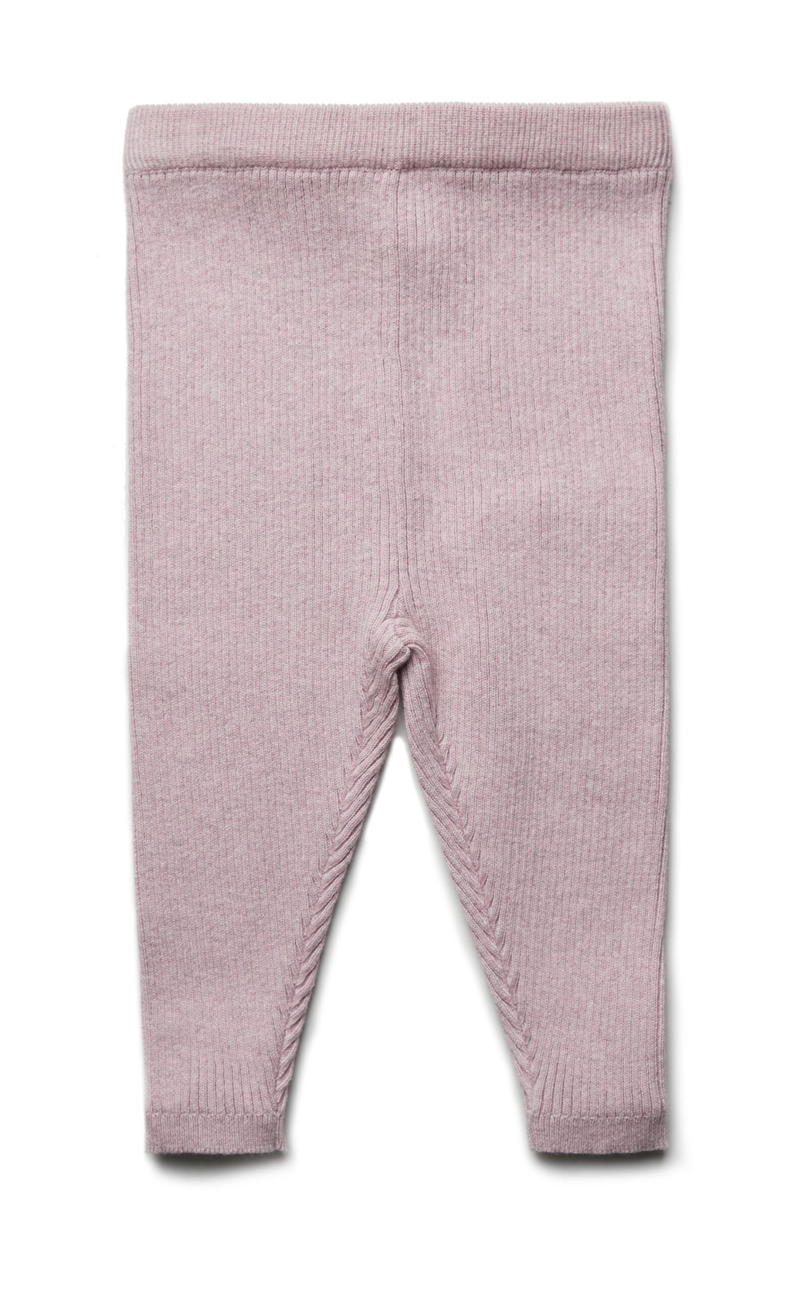 PURI ORGANIC Legging Rippenstrick aus Biobaumwolle/Schurwolle Farbe rosa