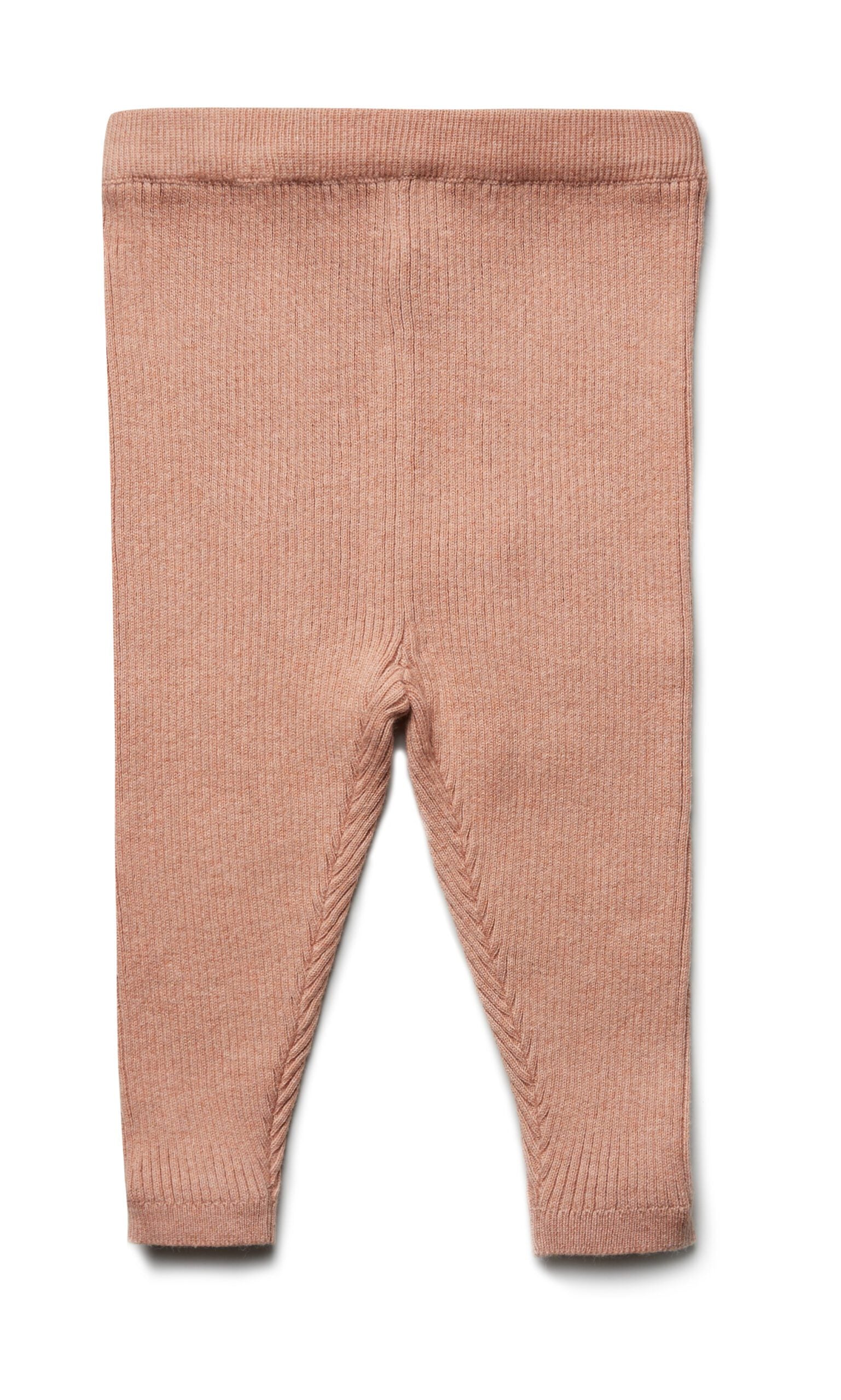 PURI ORGANIC Legging Rippenstrick aus Biobaumwolle/Schurwolle Farbe ziegel ( pastelliges apricot)