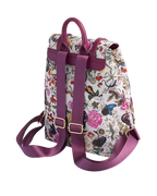 FABLE Blumen Rucksack mit Natural Historic Museum Print in Pflaumenfarbe