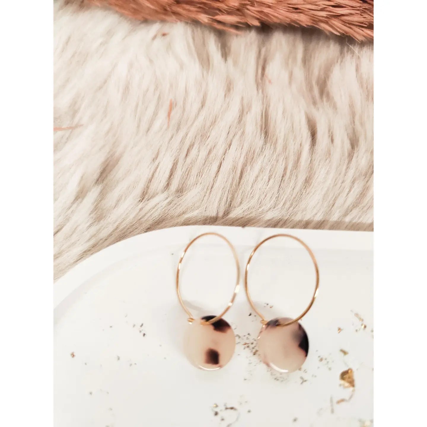 afHandmade Handgefertigte Creolen Ohrringe Leolook braun/schwarz