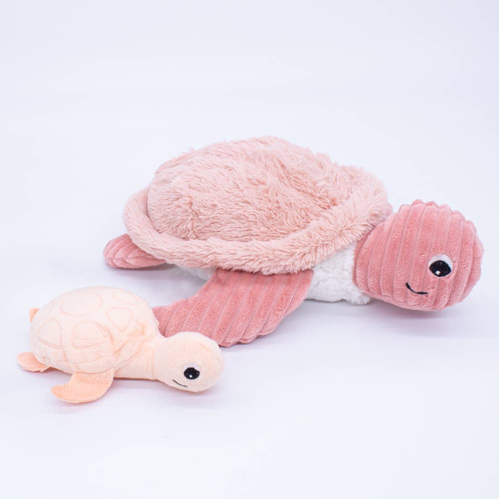 LES PTIPOTOS - 30CM MUM&BABY TURTLE PLÜSCH ROSA