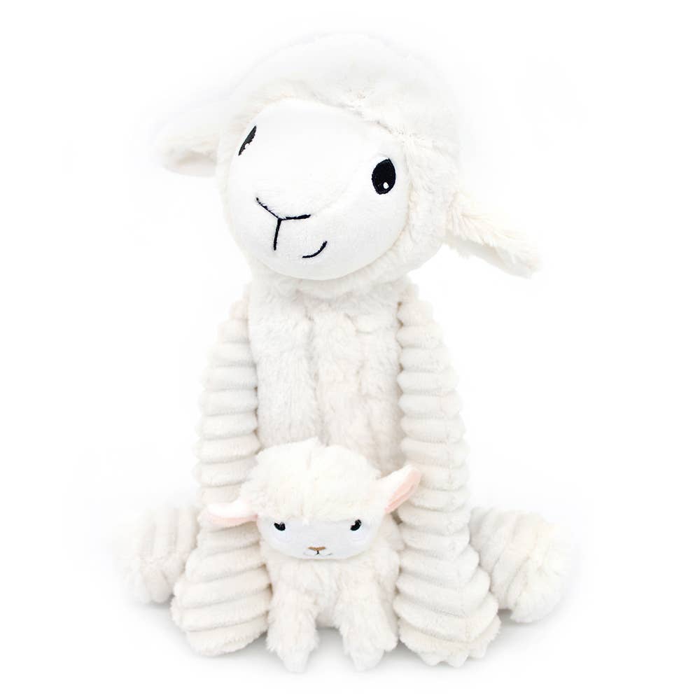 LES PTIPOTOS - Kuscheltier Schaf mit Baby, weiß