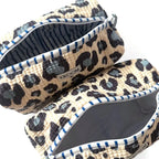 Handgemachte Kosmetiktasche groß "Blue Leo" kikooni