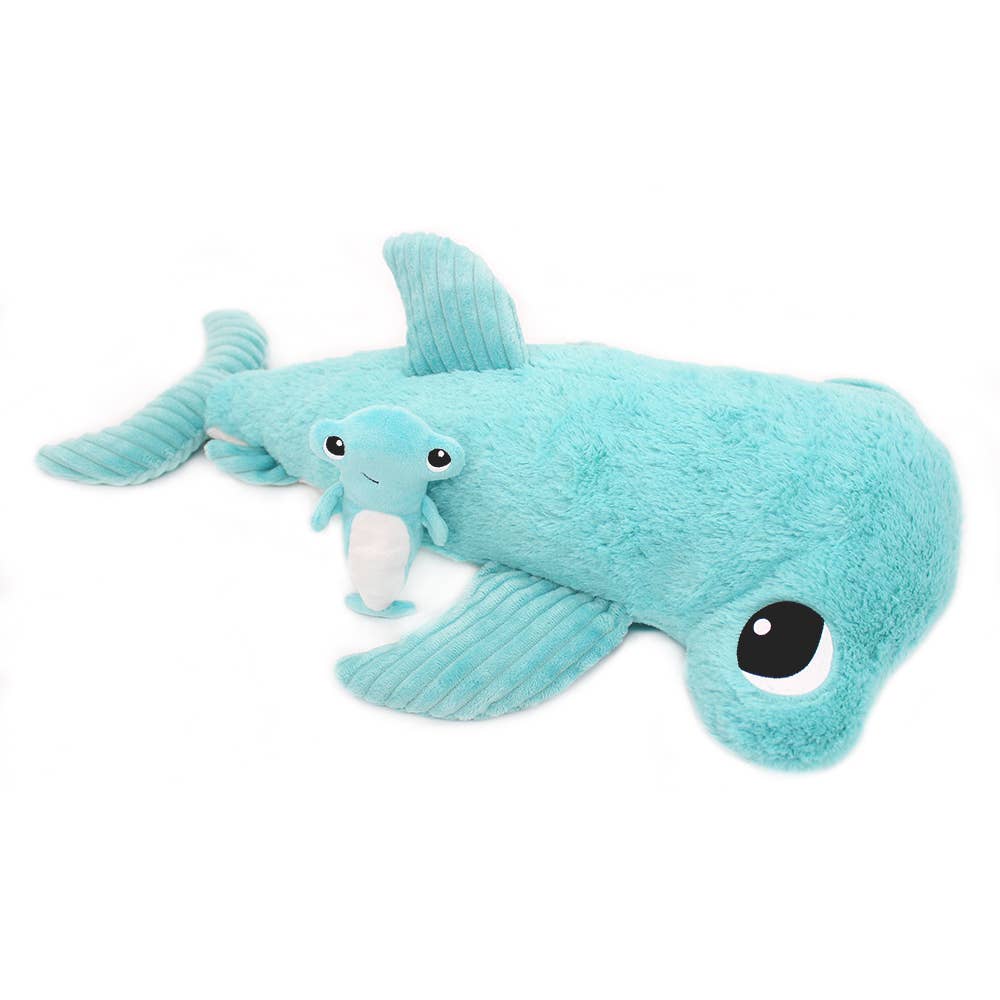 LES PTIPOTOS - 57CM MUM&BABY PLÜSCH HAMMERHAI AQUABLAU